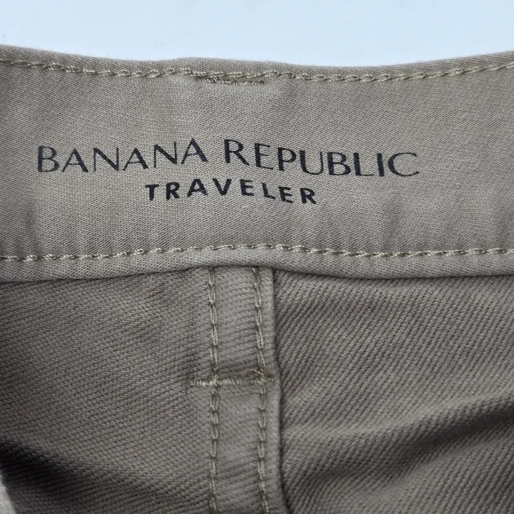 Banana‎ Republic Travel Jean Pants Mens 30x32 Brown Khaki Slim Fit Stretch